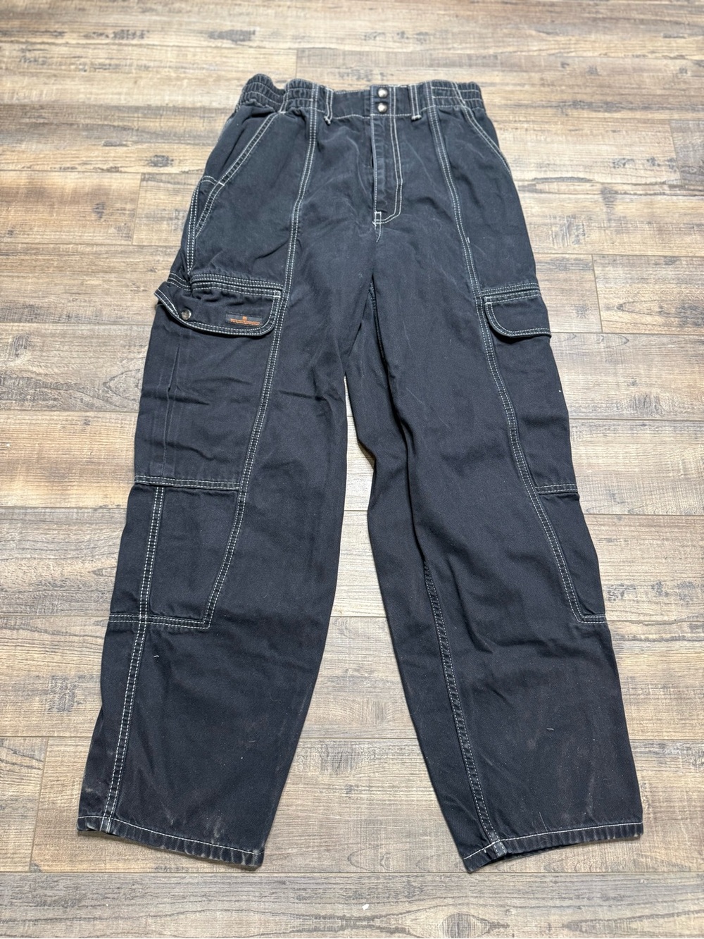 BDG Urban Outfitters Black Cargo Pants with Contrast Stitching Women's Size 31